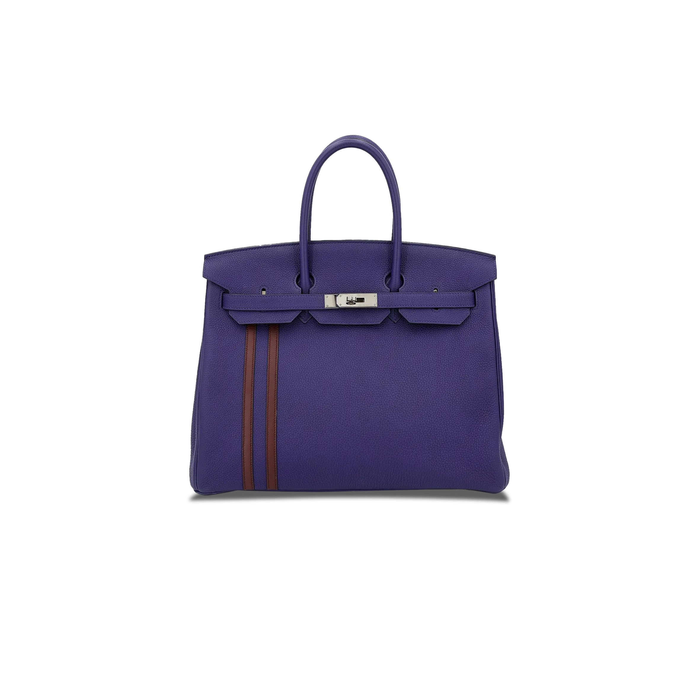 H**mes birkin 25 togo leather fantasy purple with bordeaux red silver buckle 9319733094 (25*20*13cm)